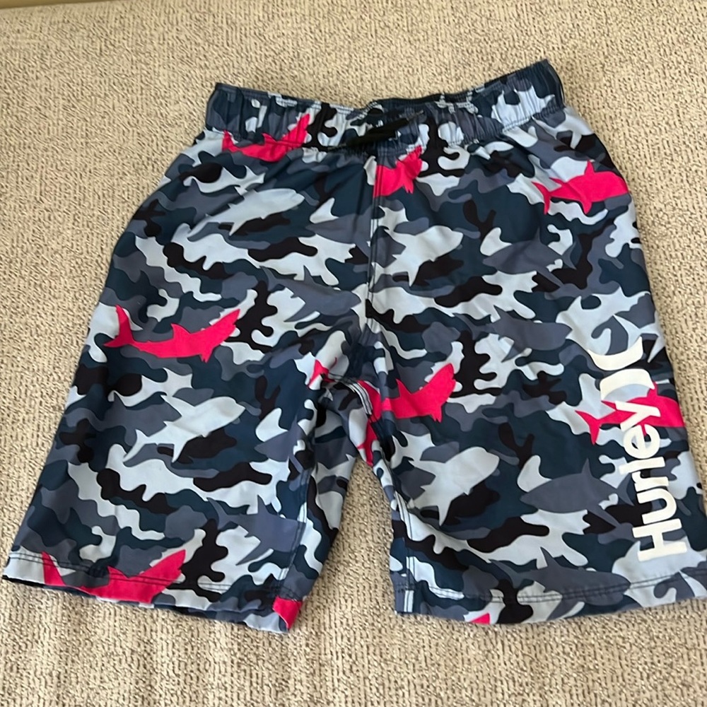 Boys swim trunks with sharks on them